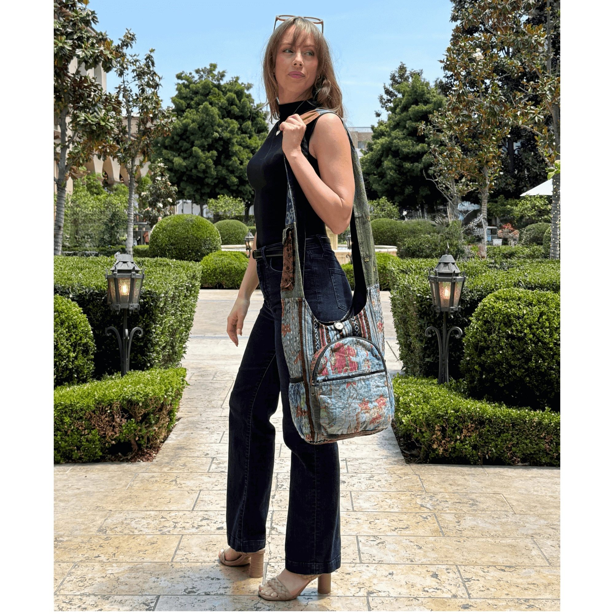 Kathmandu Collection Womens Patchwork Hobo Bag