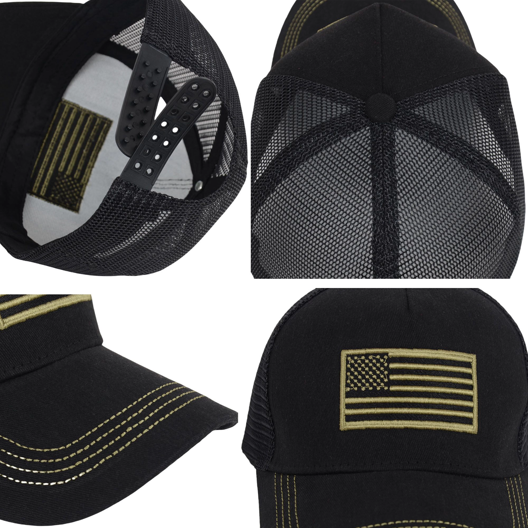 Anna-Kaci Women's Flag Trucker Hat Classic Embroidered Baseball Cap Mesh Adjtable for Men Women