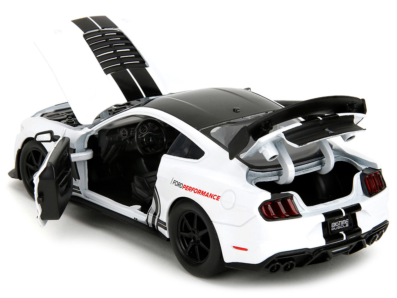 Jada 2020 Ford Mustang Shelby GT500 #65 White with Black Top and Stripes "Ford Performance" "Bigtime Muscle"