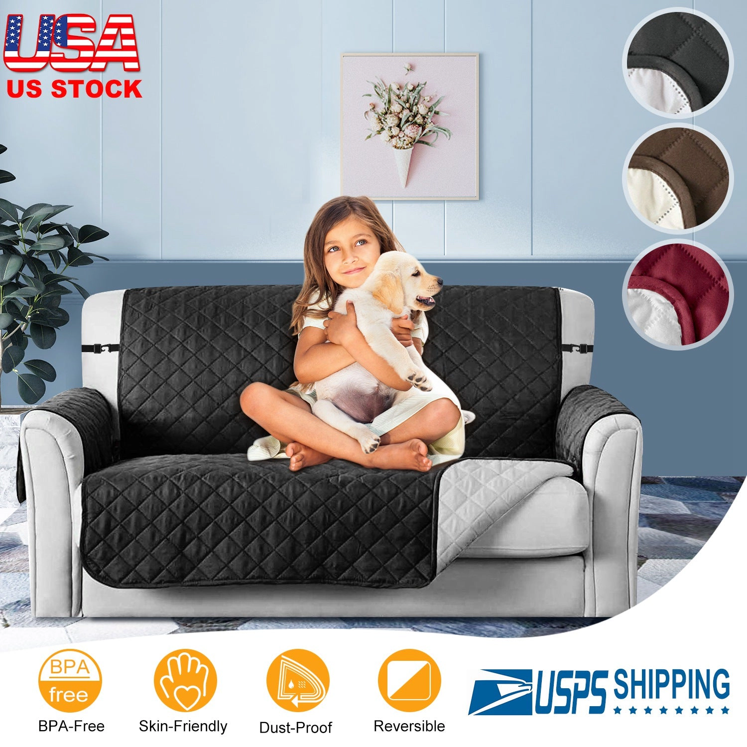 GBruno Reversible Water-Resistant Sofa Cover
