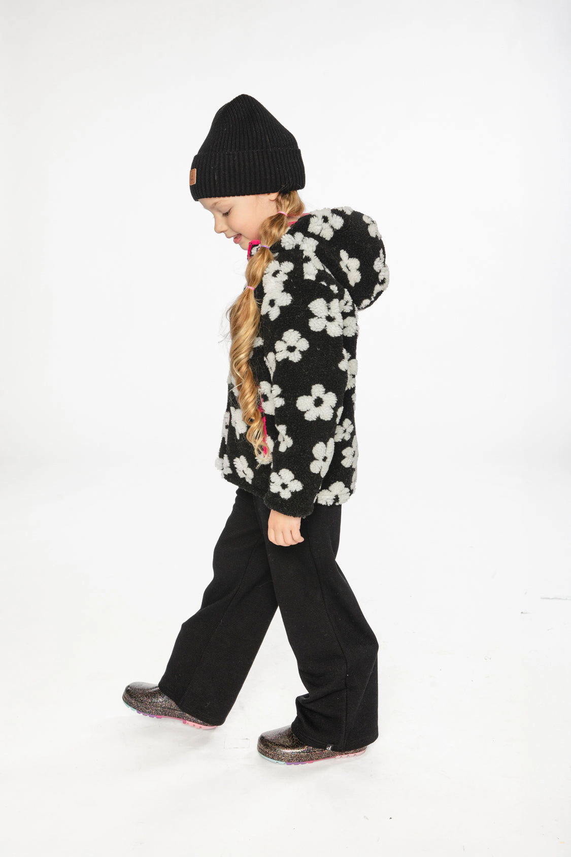 Deux par Girls Floral Print Reversible Mid-Season Jacket