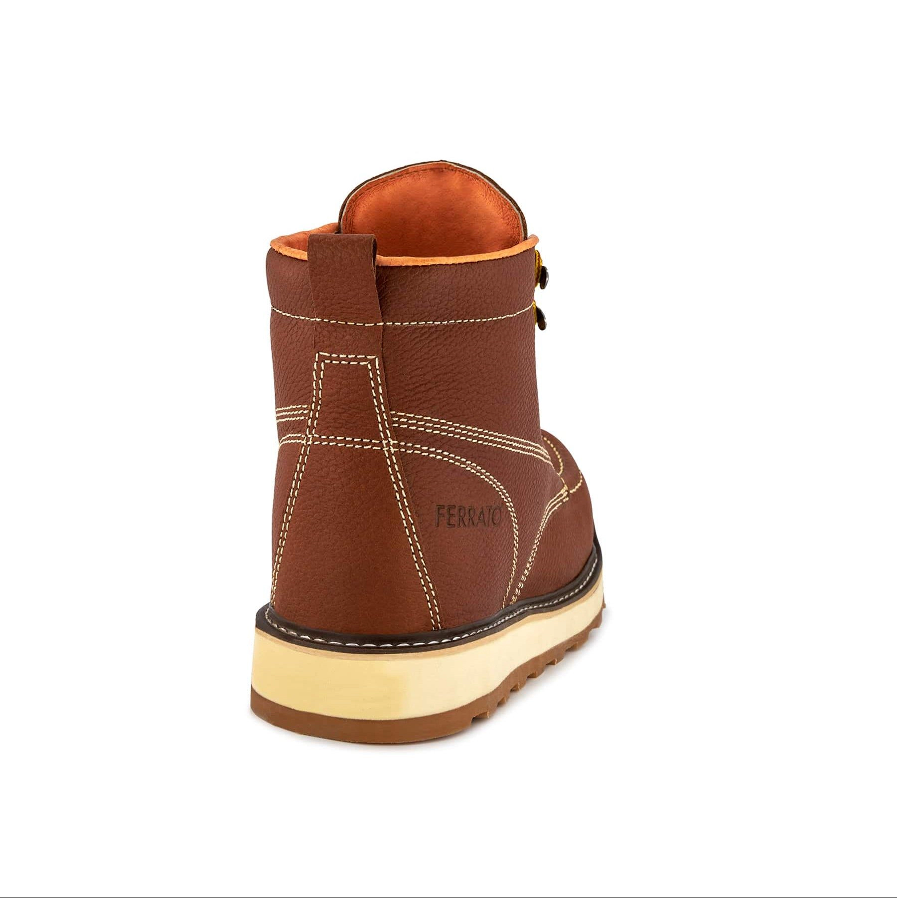 Ferrato Work Mens Leather Boots - Lace-Up Rubber Sole