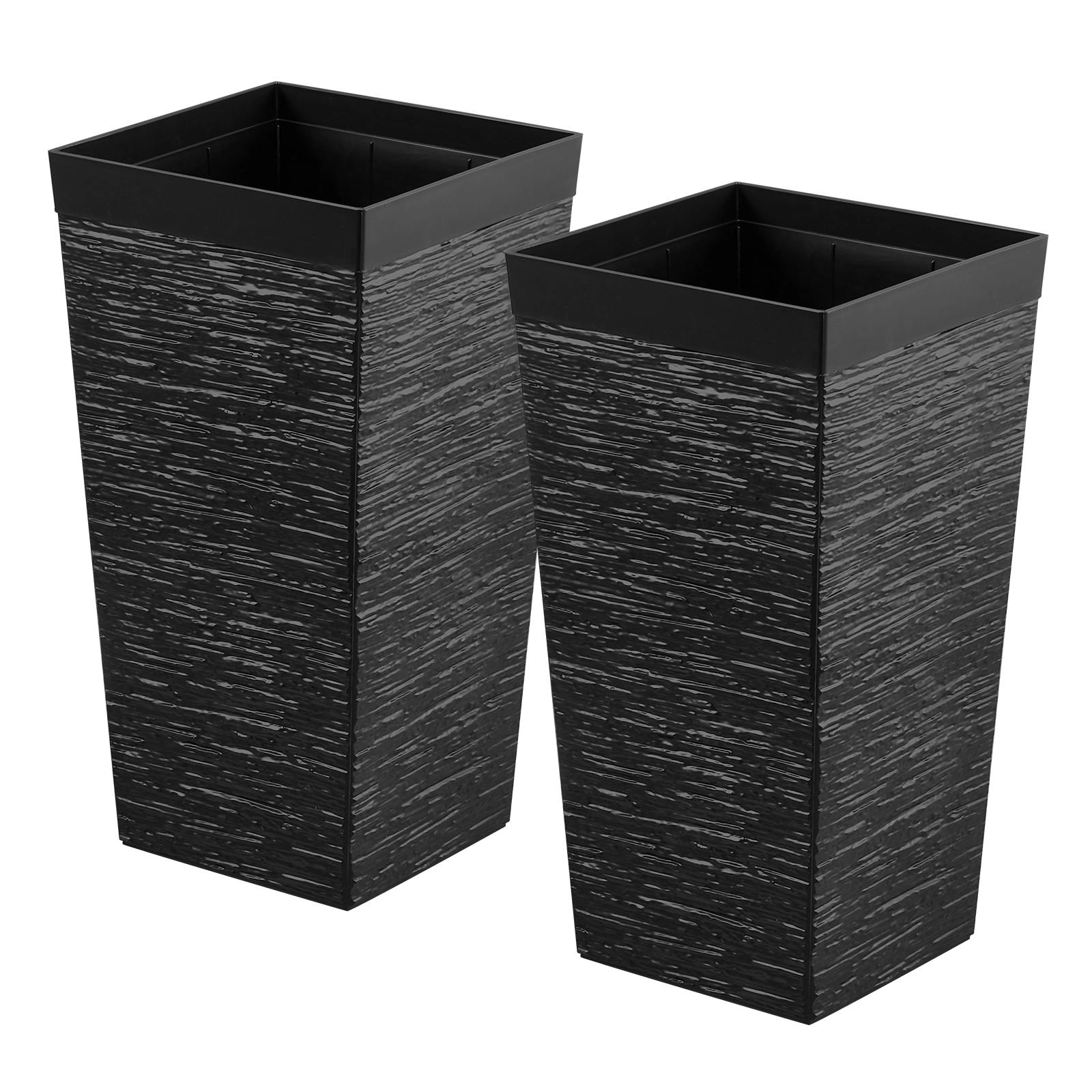HONGGE Tall Planters Set of 2 Large Outdoor for Indoor Plants Front Porch Modern Flower Pots with