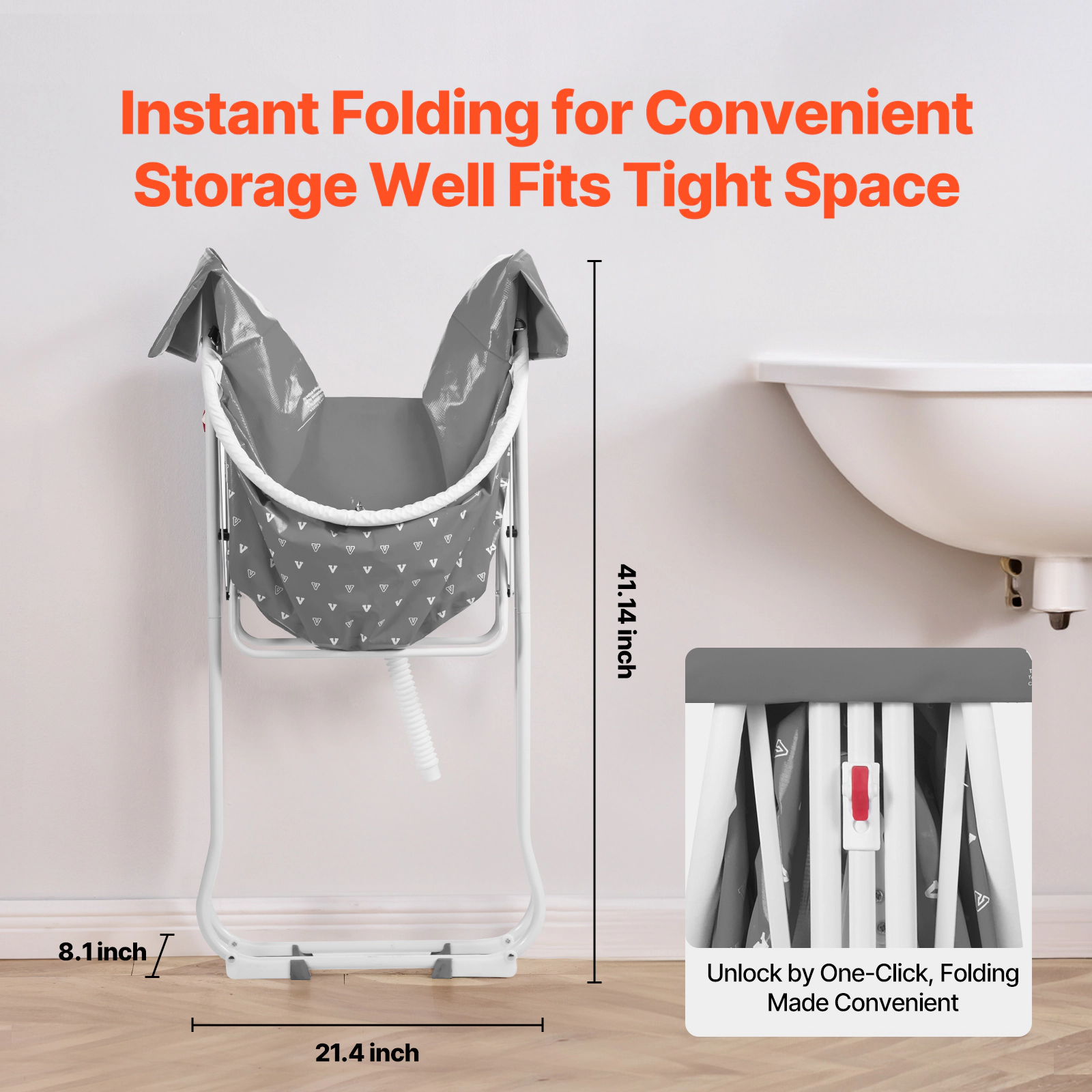HONGGE Portable Dog Bathtub, Elevated & Foldable Space-saving Pet Shower Station with Drainage