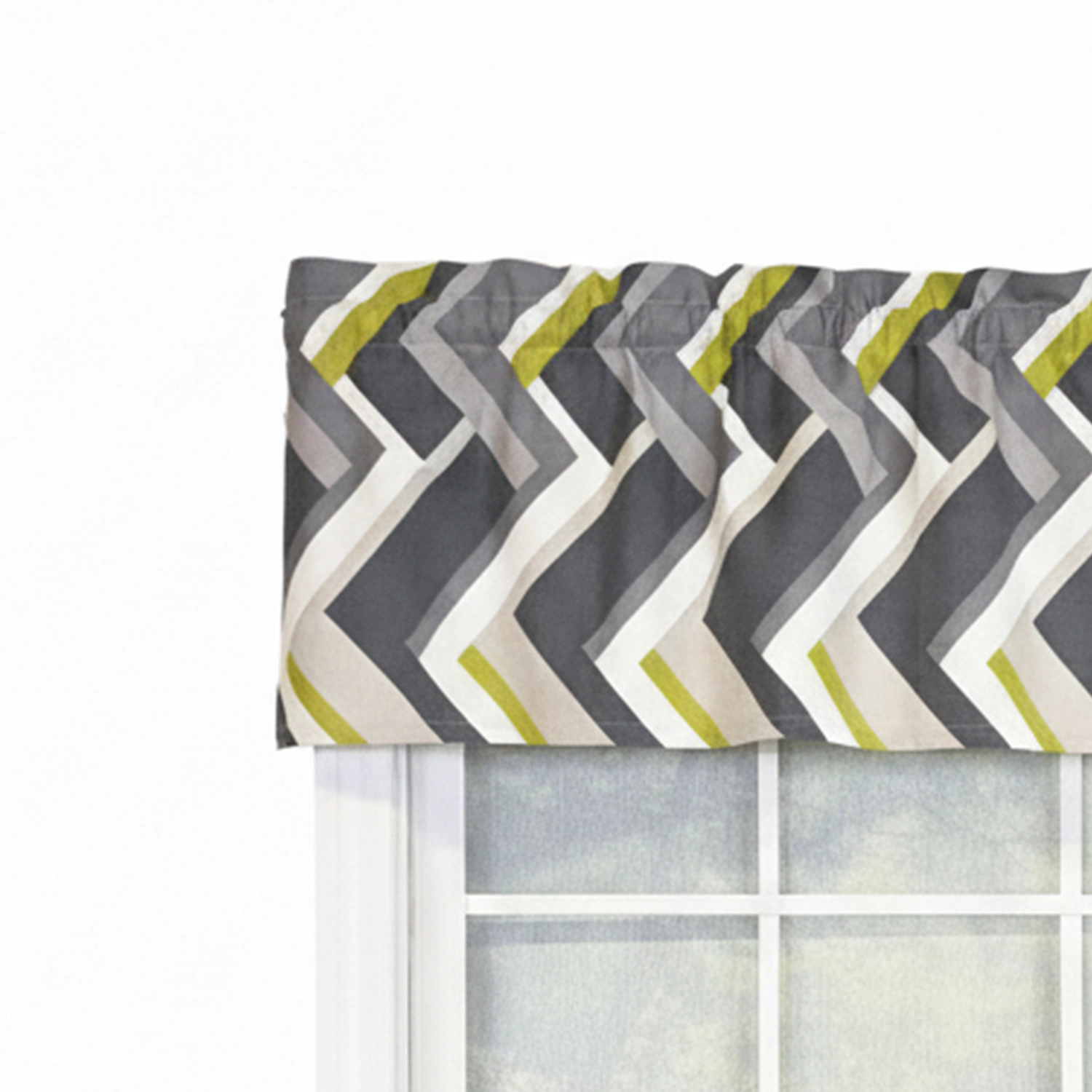 RLF Home 100% Cotton High Quality Legit Tailored Window Valance with 1.5" Rod Pocket 50" W X 12" L Gray