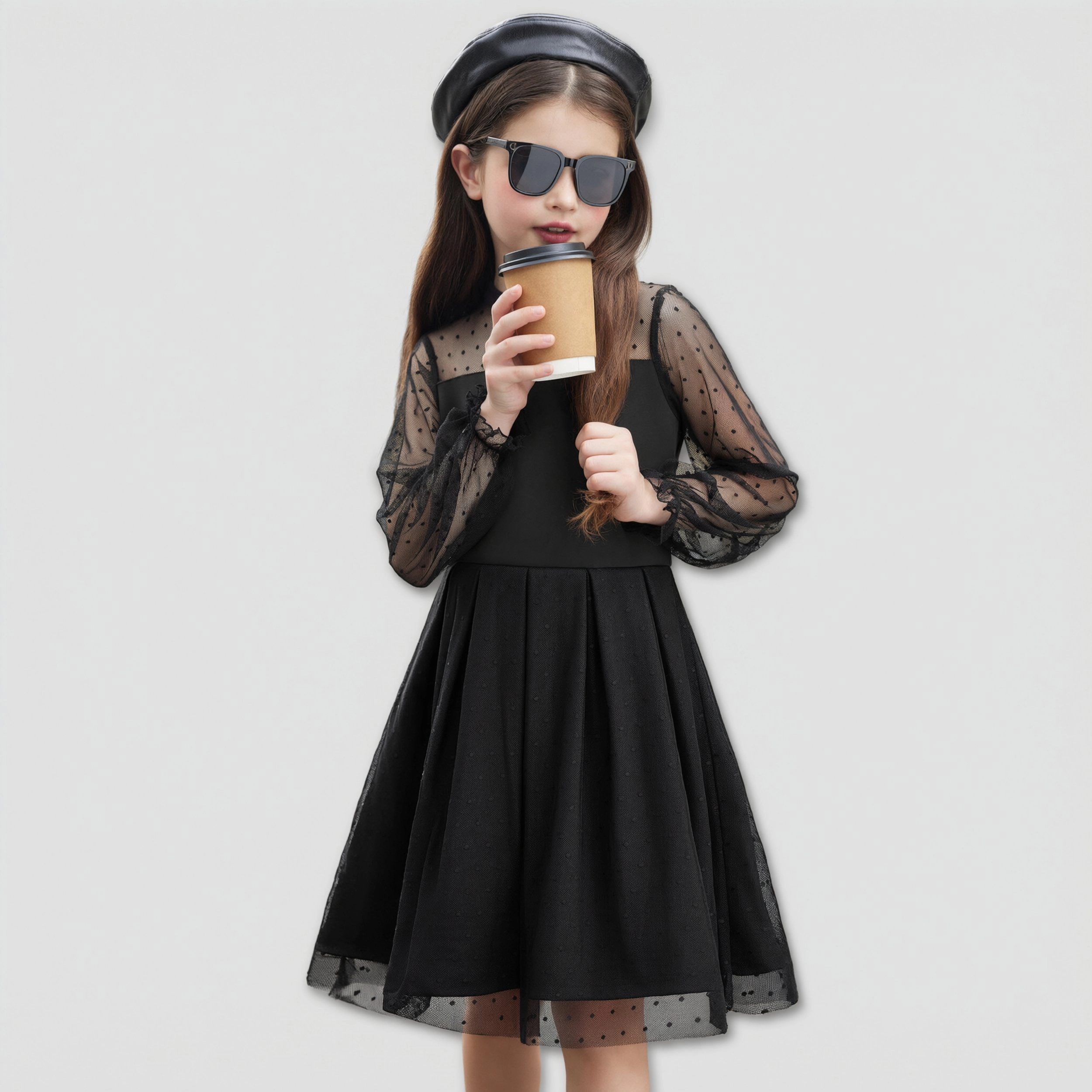 Arshiner Summer Dresses For Teen Girls Spring Long Sleeve Casual Easter Tulle Fairy Dress