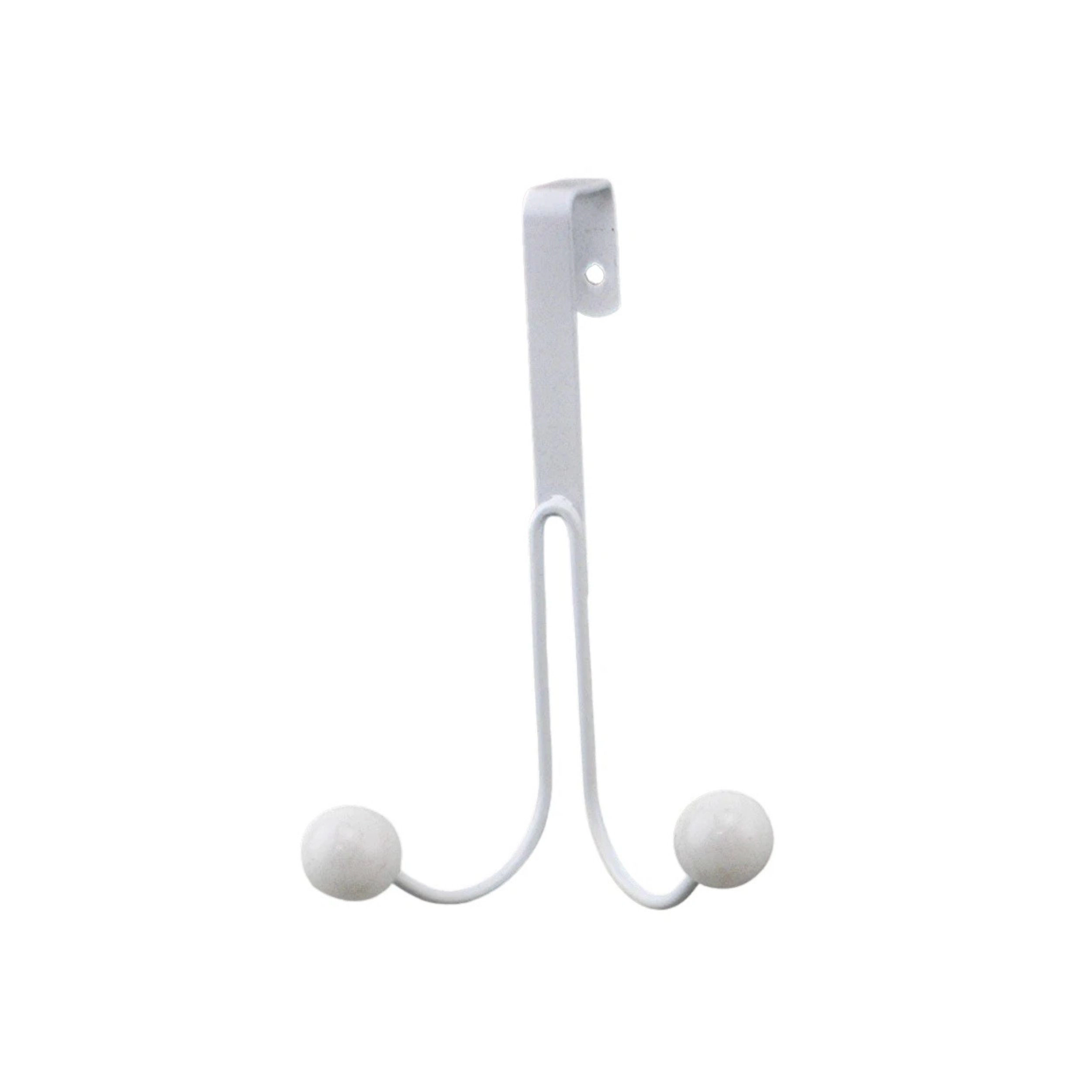 Home Collection White Metal Over the Door Hooks Pack of 2