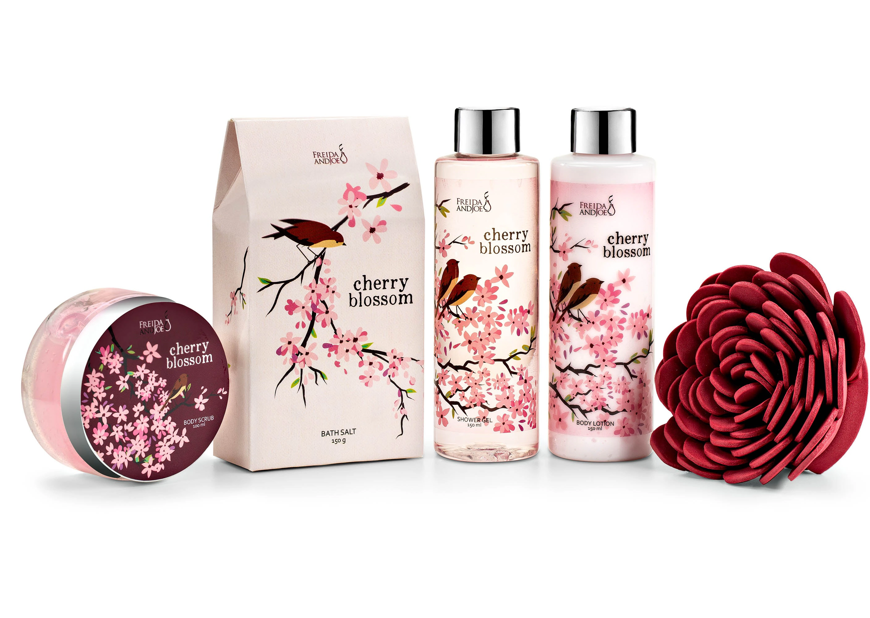 Freida and Joe Women Elegant Modern Cherry Blossom Bath & Body Gift Set