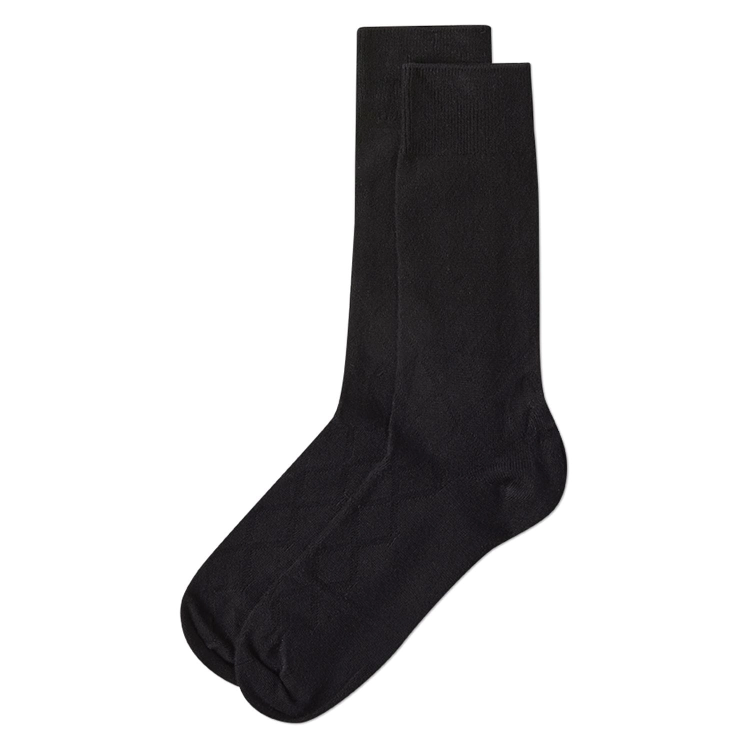 Memoi Men's Bamboo Blend Solid Diamond Crew Socks