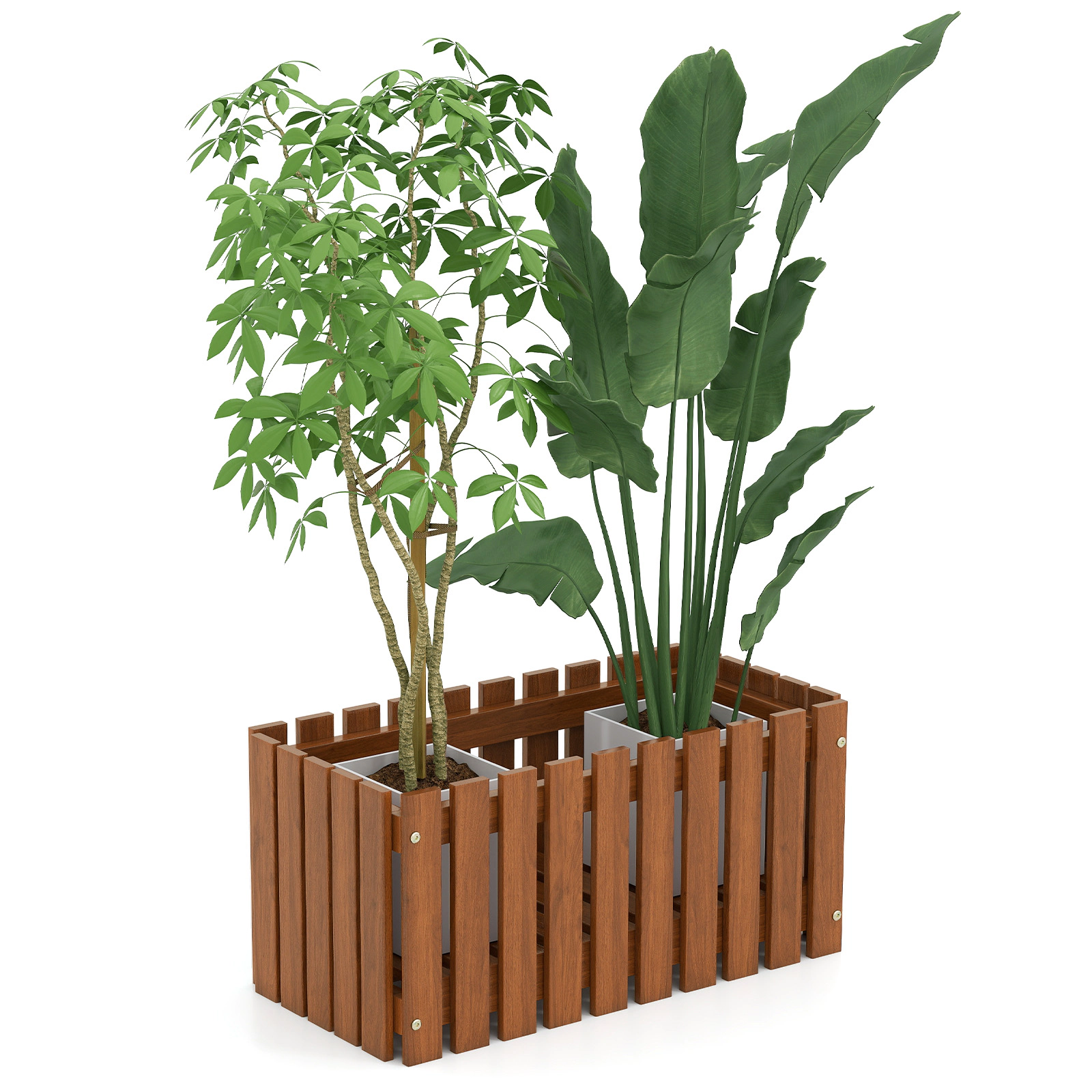 LJG Solid Wood Raised Garden Bed for Flower and Vegetable