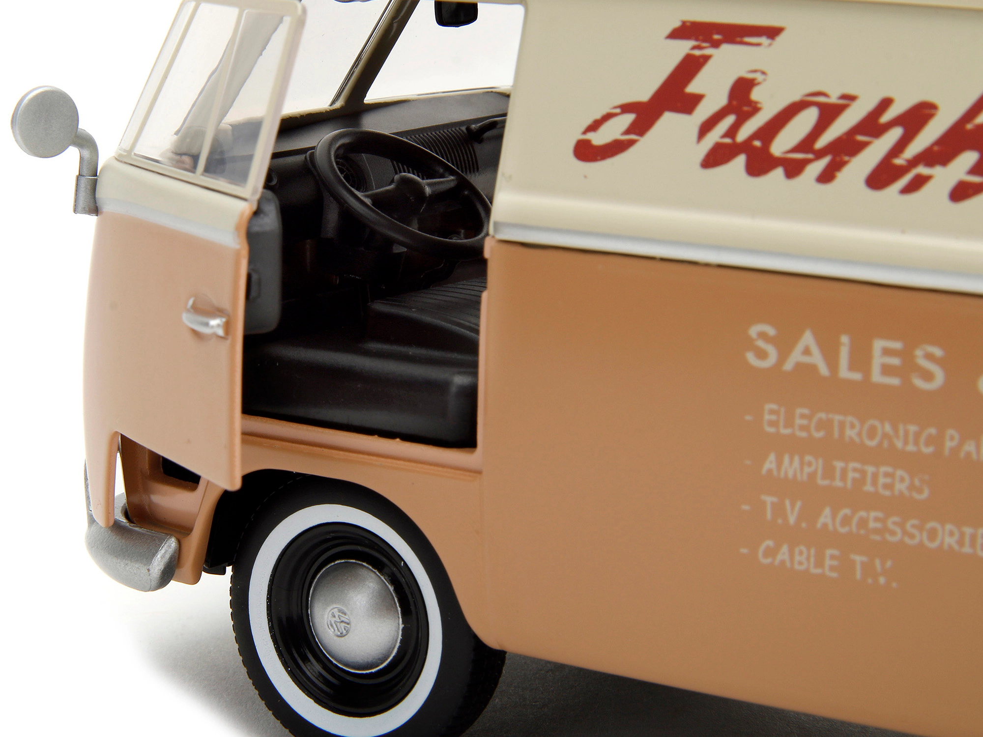 Jada Volkswagen Bus "WheelJack" Tan and Beige "Frank's TV Repair" and Transformers Logo Diecast Statue