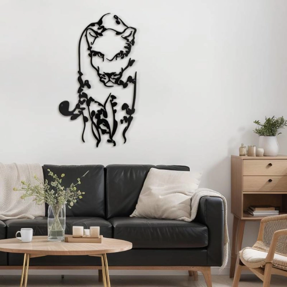 Granny Furni Antic Unisex Leopard Sculpture Metal Wall Art