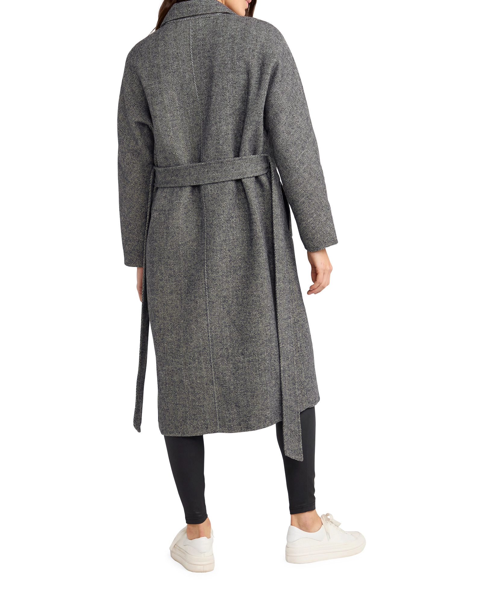 Belle & Bloom Womens Standing Still Wool Blend Belted Coat
