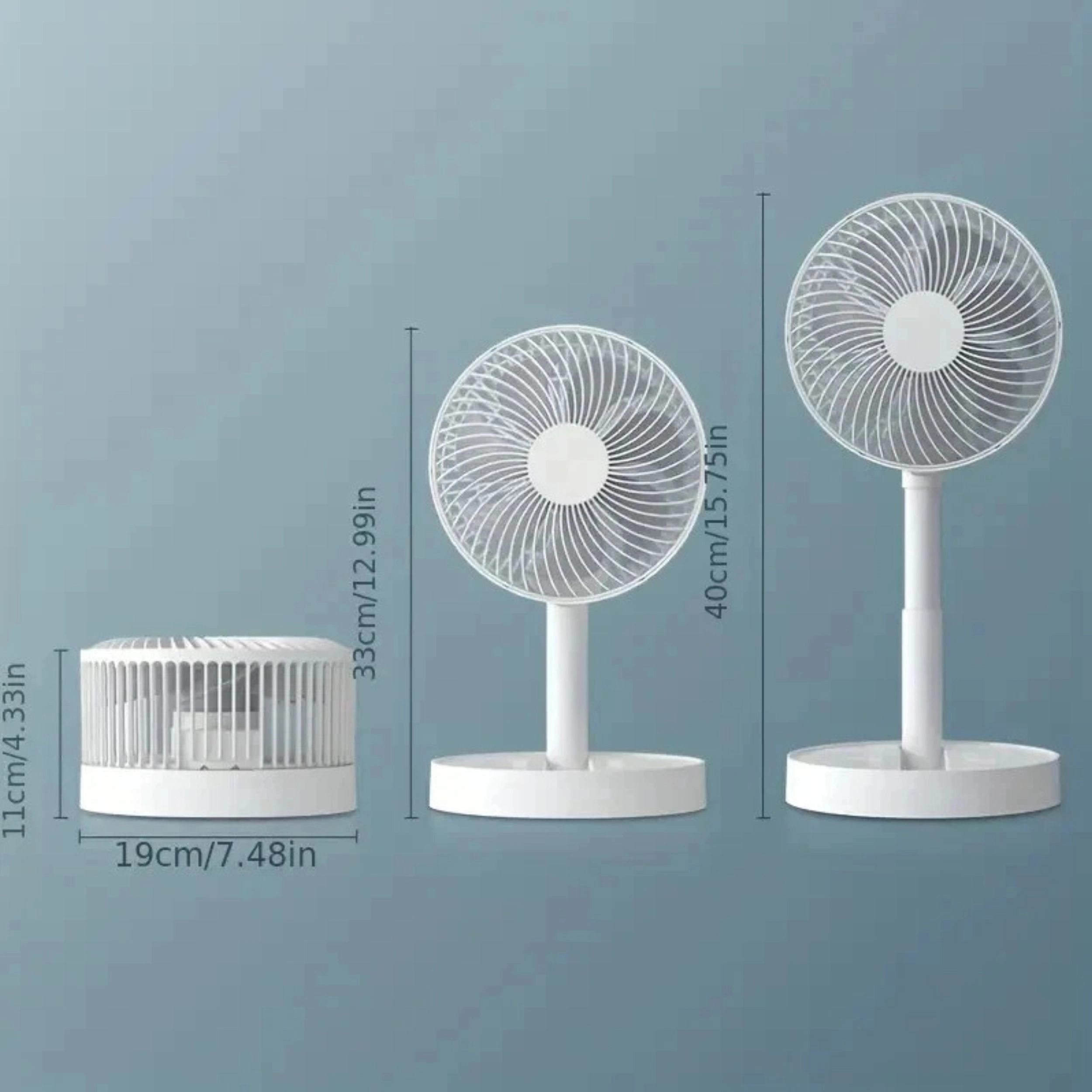 Home Collection Telescopic Folding USB Desk Fan with Phone Stand