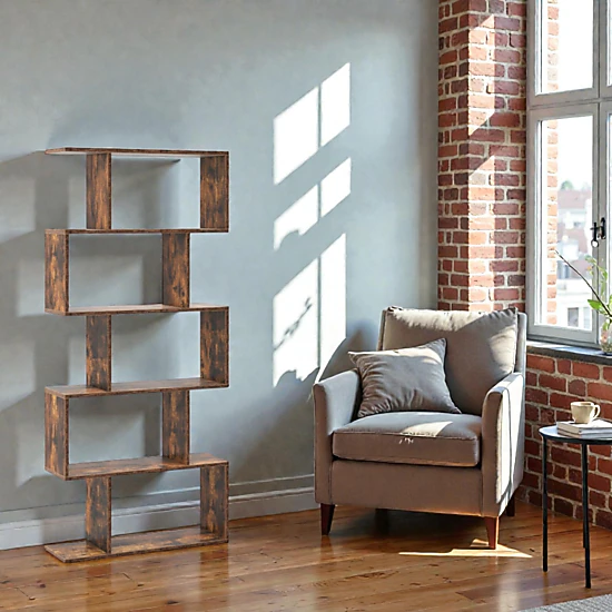 Hivvago Freestanding 5-Tier Bookcase with Anti-Tip Kit