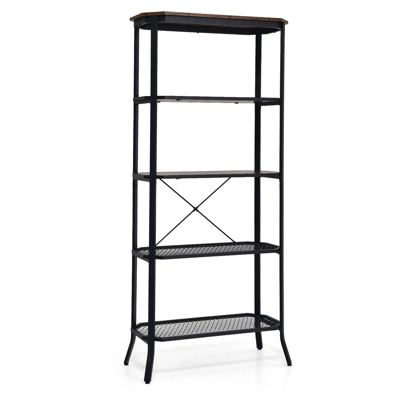 SlickBlue Modern 5-Tier Bookshelf with Wide Open Storage Shelves