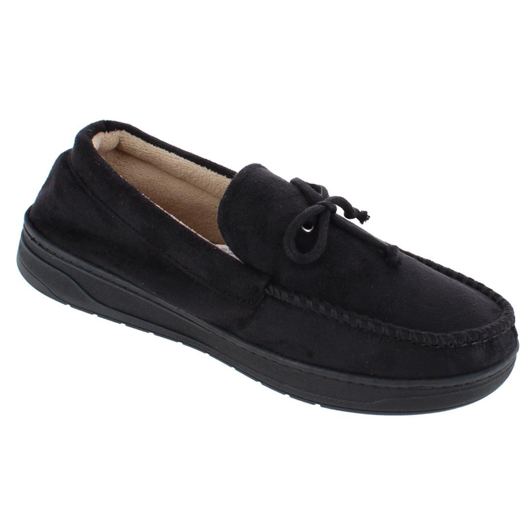 Isotoner Men's Essential Microsuede Boater Moccasin Slippers