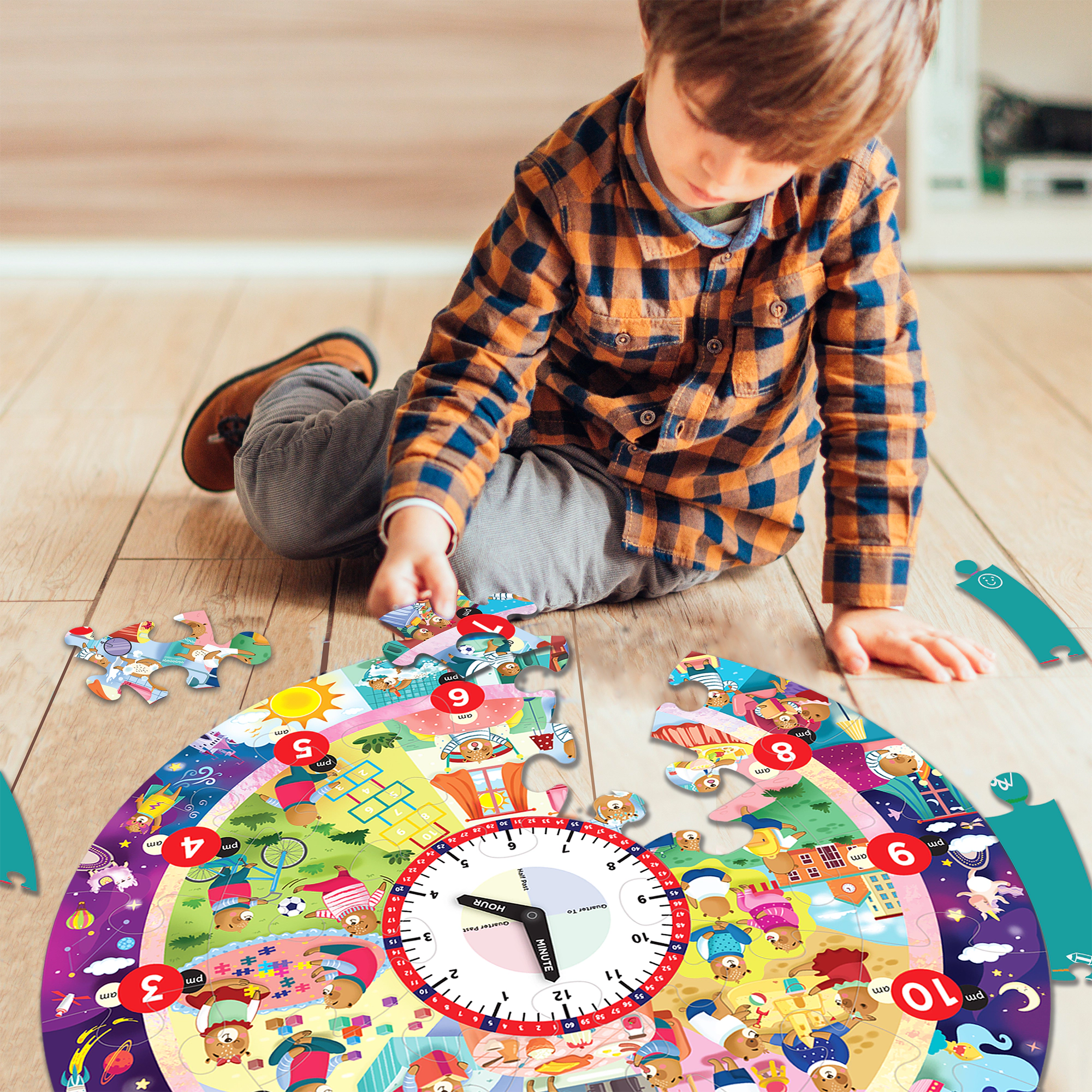 Chalk & Chuckles Busy Bear's Tell the Time Puzzle -37 pieces