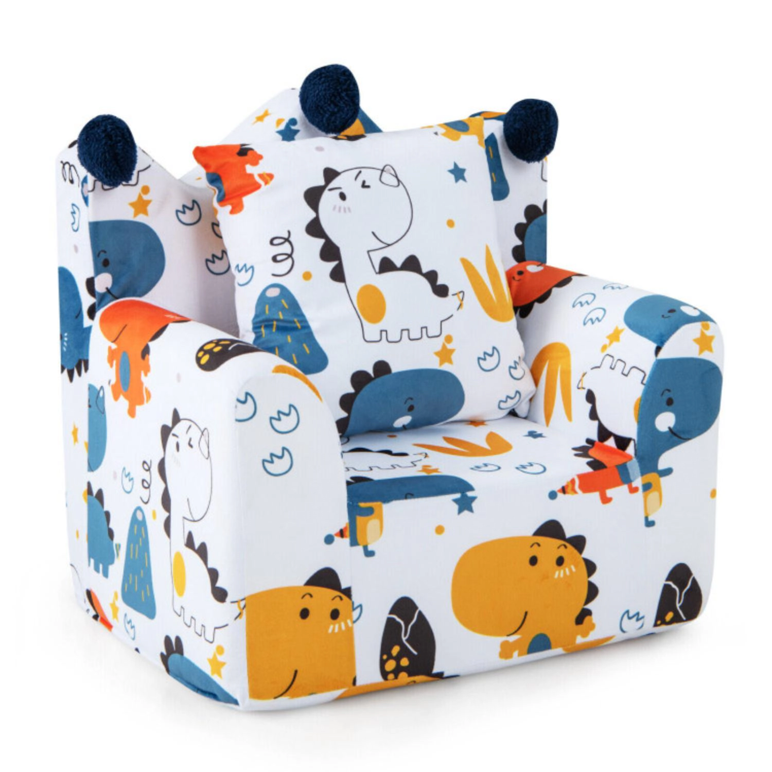 Hivvago High-Density Padding Kids Sofa With Armrest And Extra Pilow