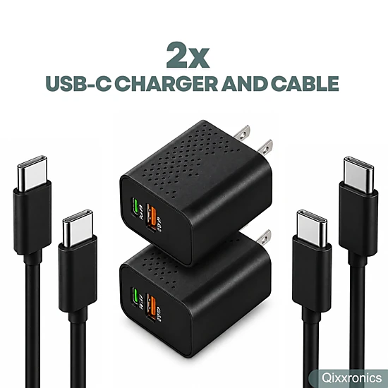 Qixxronics 2-Pack USB-C Charging Cable 6ftand USBC Fast Charger 35W for Samsung Galaxy S26 S24 S25 S22 S23, Z Flip 7 6 5 Z Fold 5 4