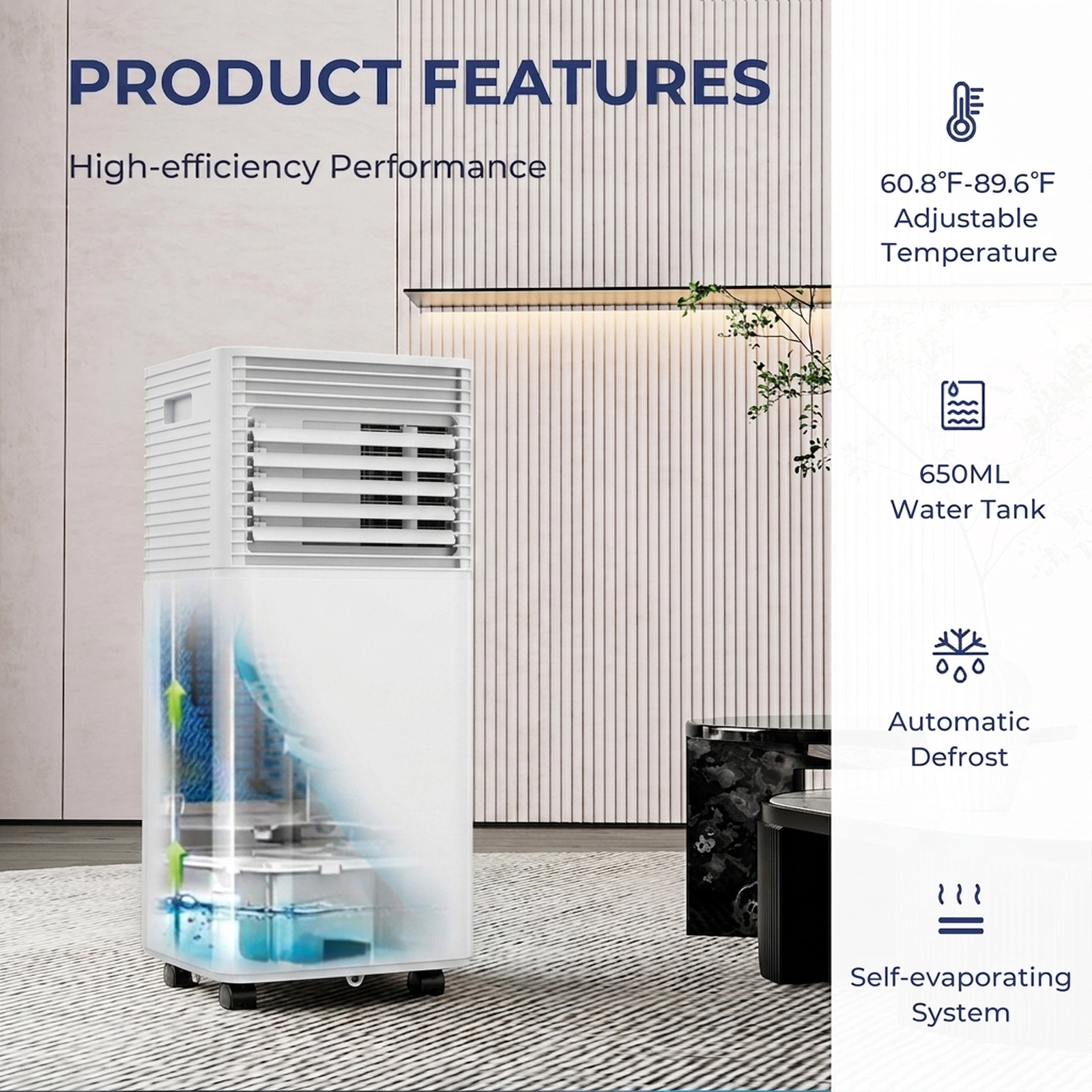 SUGIFT 10000-BTU 3-in-1 Portable Air Conditioner with Dehumidifier Fan Mode Remote Control and Window Kit