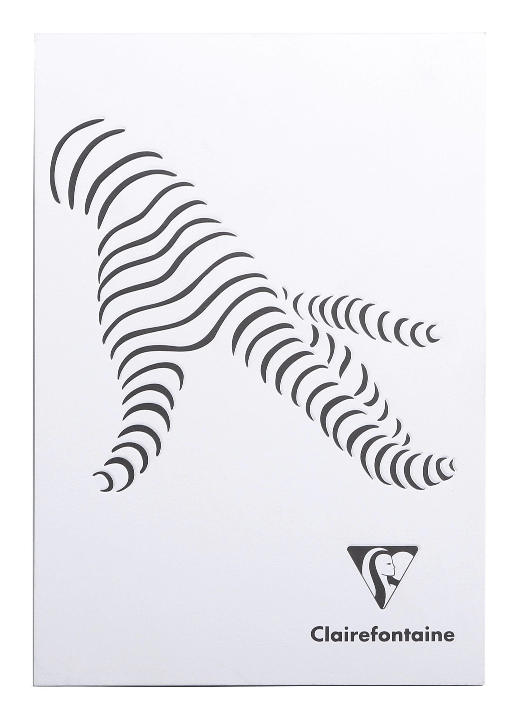 Clairefontaine Trophee Sketchpad - Blank 50 sheets - 6 x 8 1/4 - Embossed black or white cover