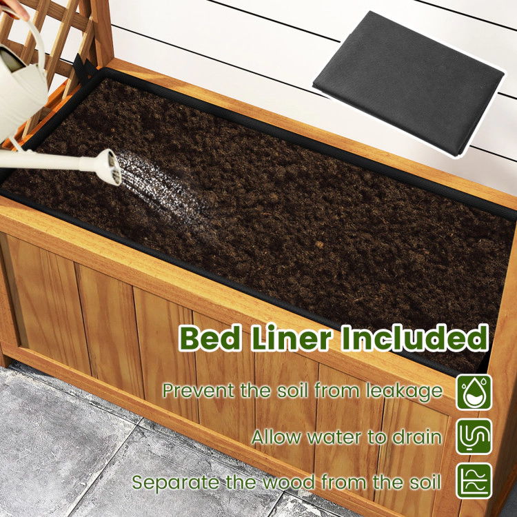 Hivvago Raised Wooden Garden Bed With Trellis And Arched Roof