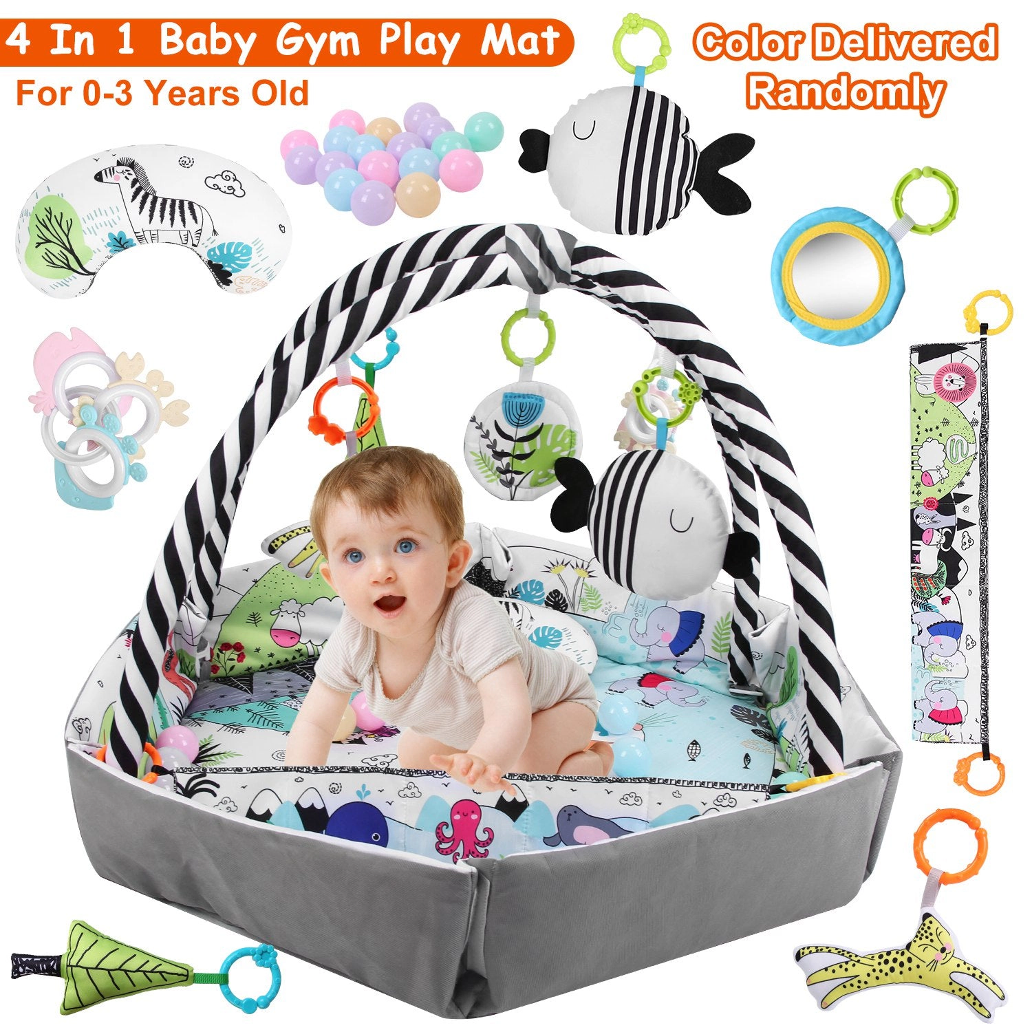 GBruno Kids' Kids' 4-in-1 Baby Gym Play Mat