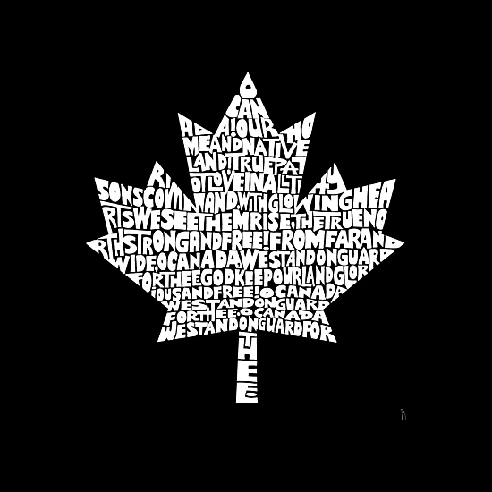LA Pop Art Women's Word Art T-Shirt - Canadian National Anthem