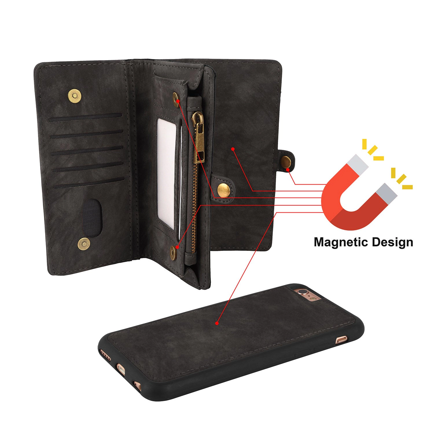 GBruno Detachable Wallet Case For IPhone 6s Plus