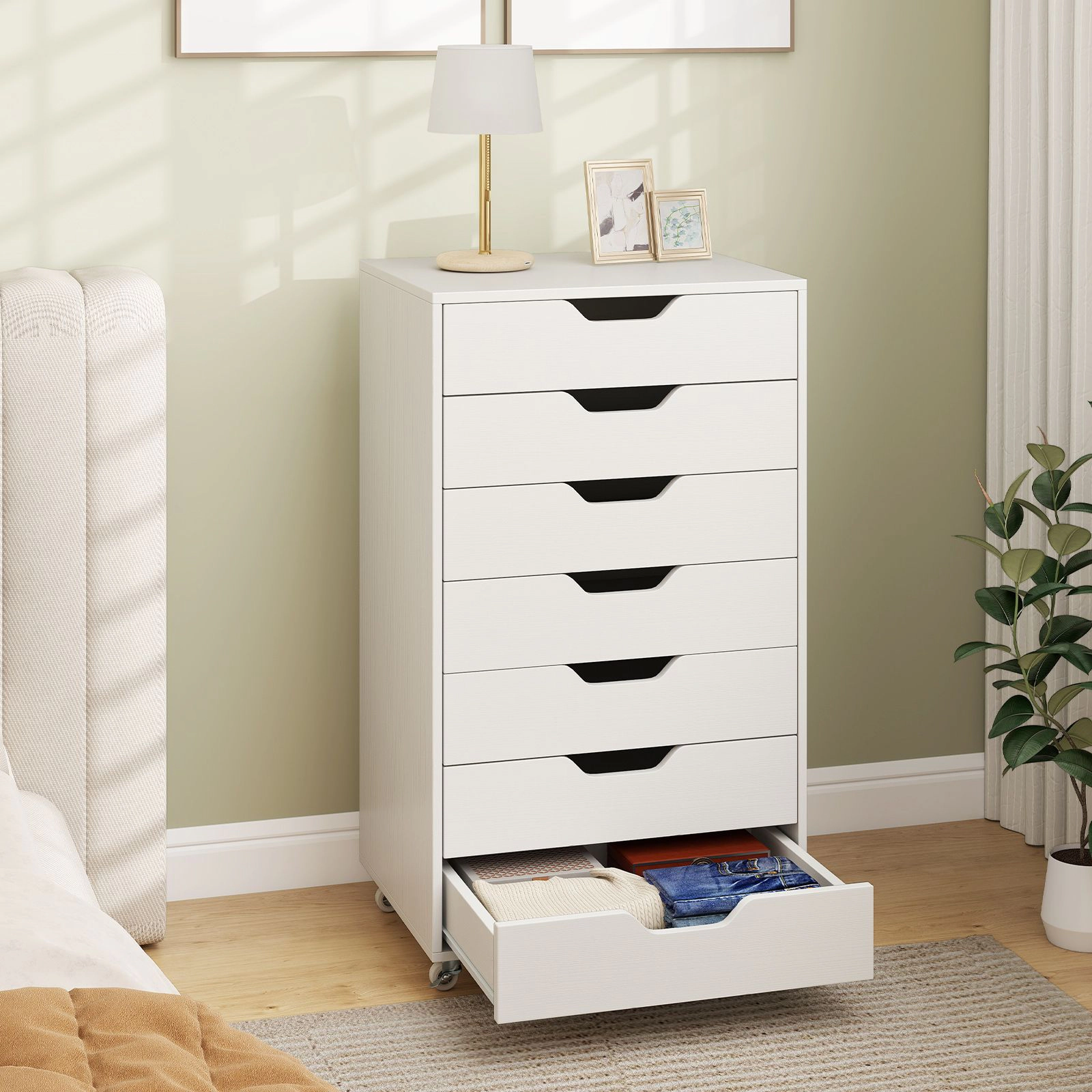 SlickBlue Tall Chest of Drawers with Wheels for Home & Office Organization