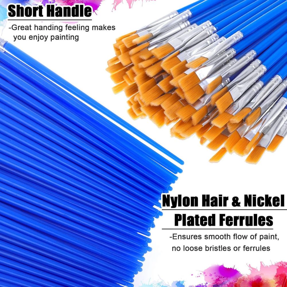 Byte Bonds 100 Piece Flat Paint Brushes