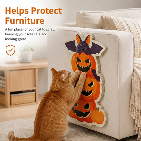 Alilang Pet Halloween Self-Adhesive Wall Furniture Cat Scratcher Pad 31.5 x 19.7 in