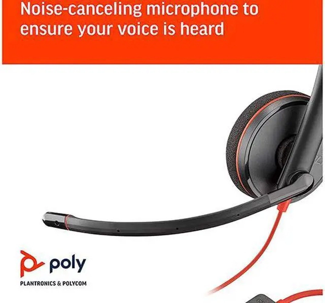 Plantronics - Blackwire 3210 - Wired, Single Ear (Monaural) Headset with Boom Mic - USB-A to connect to your PC and/or