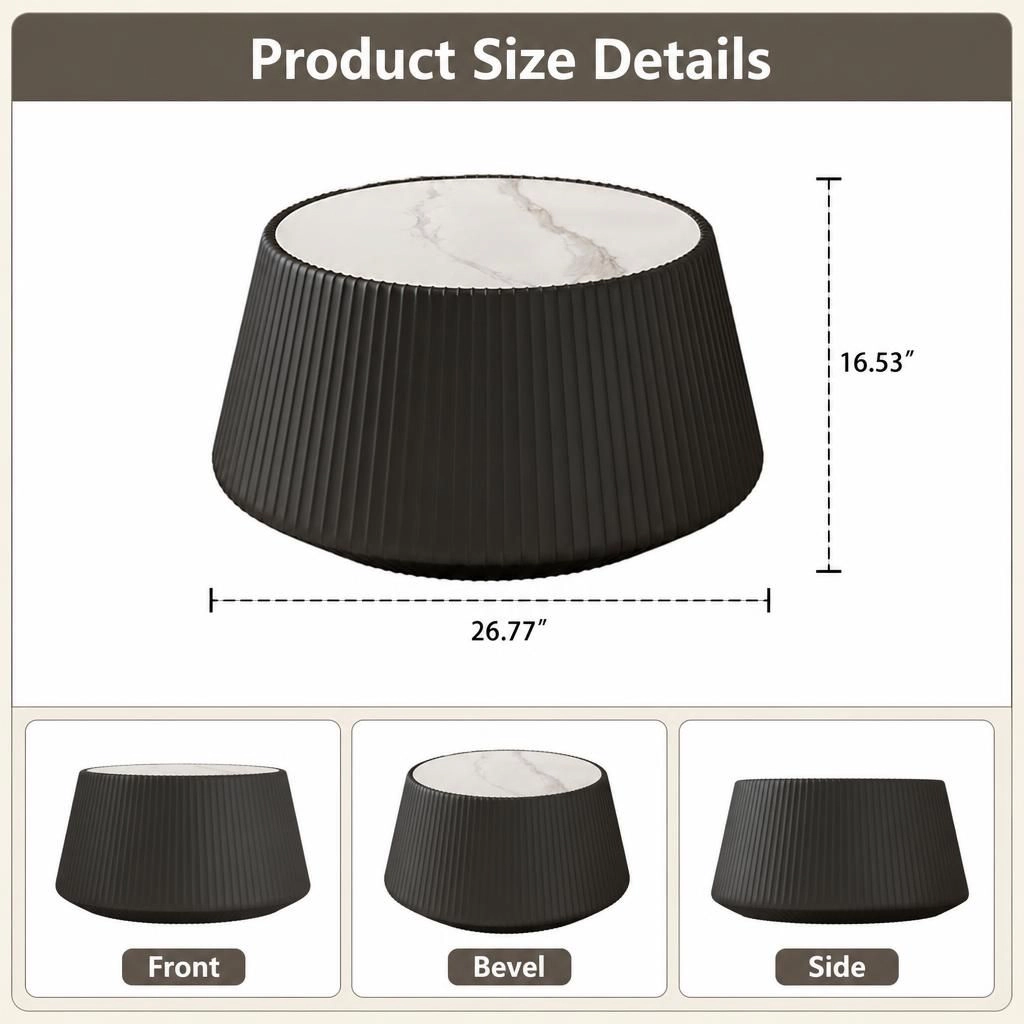 GOODSILO Round Multi Material Durable Accent Coffee Table