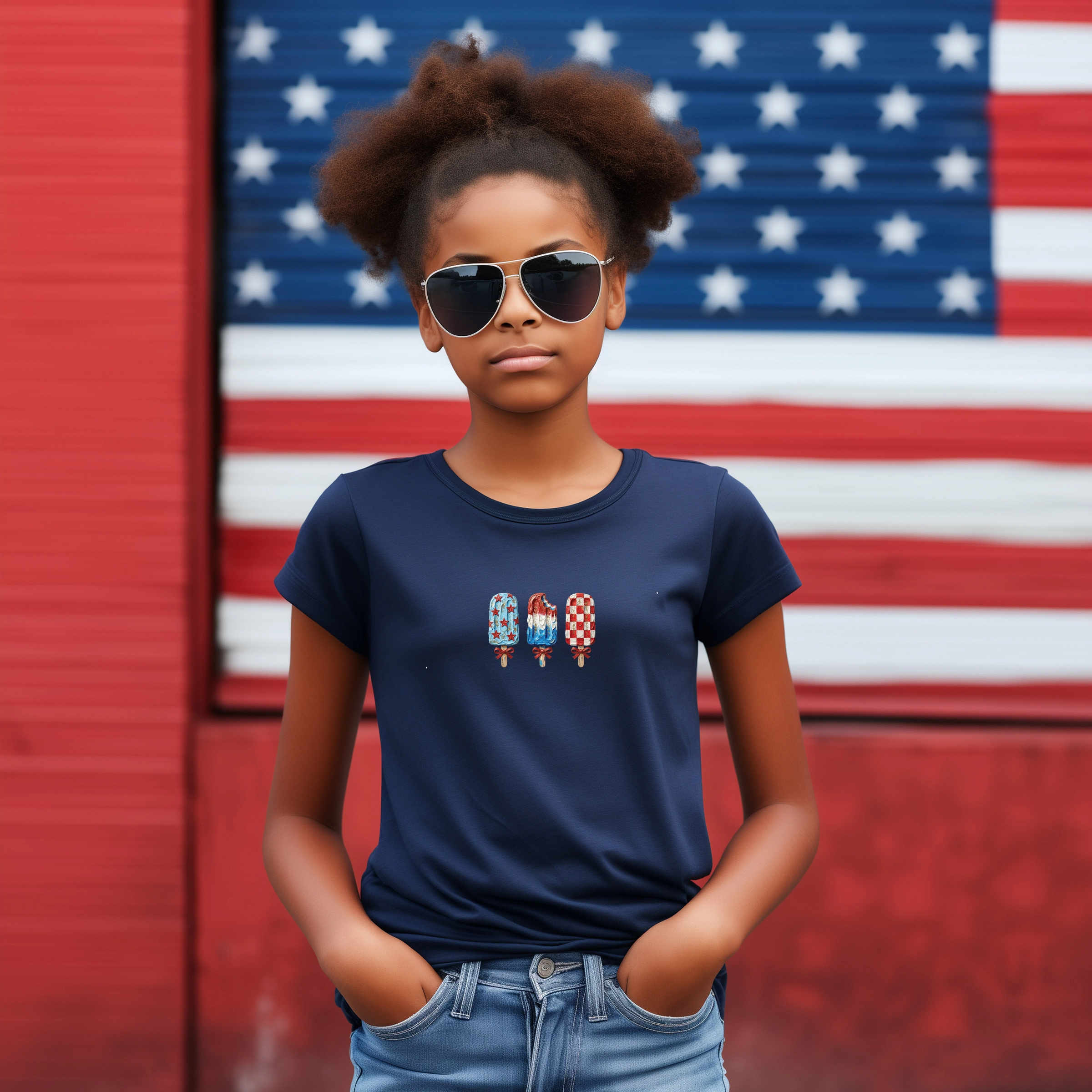 The Juniper Shop - Patriotic Popsicles Youth Short Sleeve Graphic T-Shirt