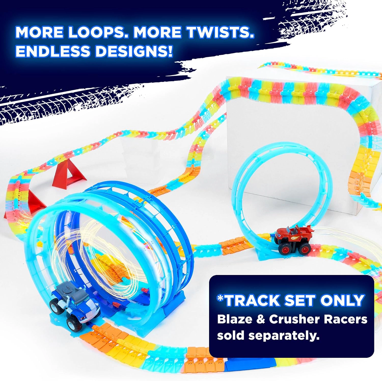 Nickelodeon Blaze Kids TurboTwist Glow Track & Loop Expansion Pack - 7 Pieces