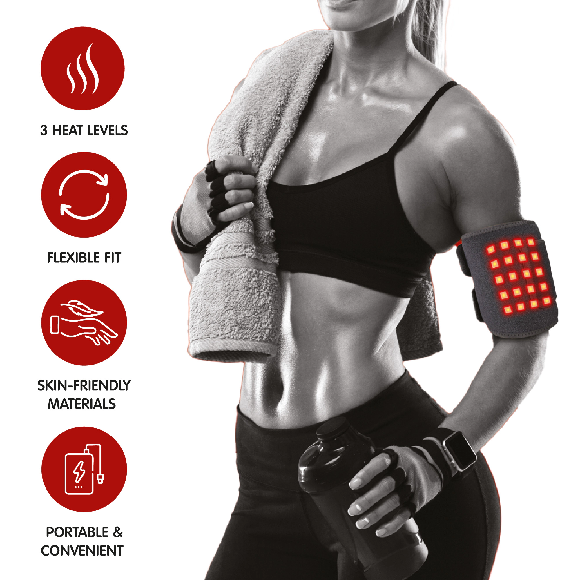 Pursonic Unisex Red Light Therapy Pain Relief Arm & Elbow Wrap