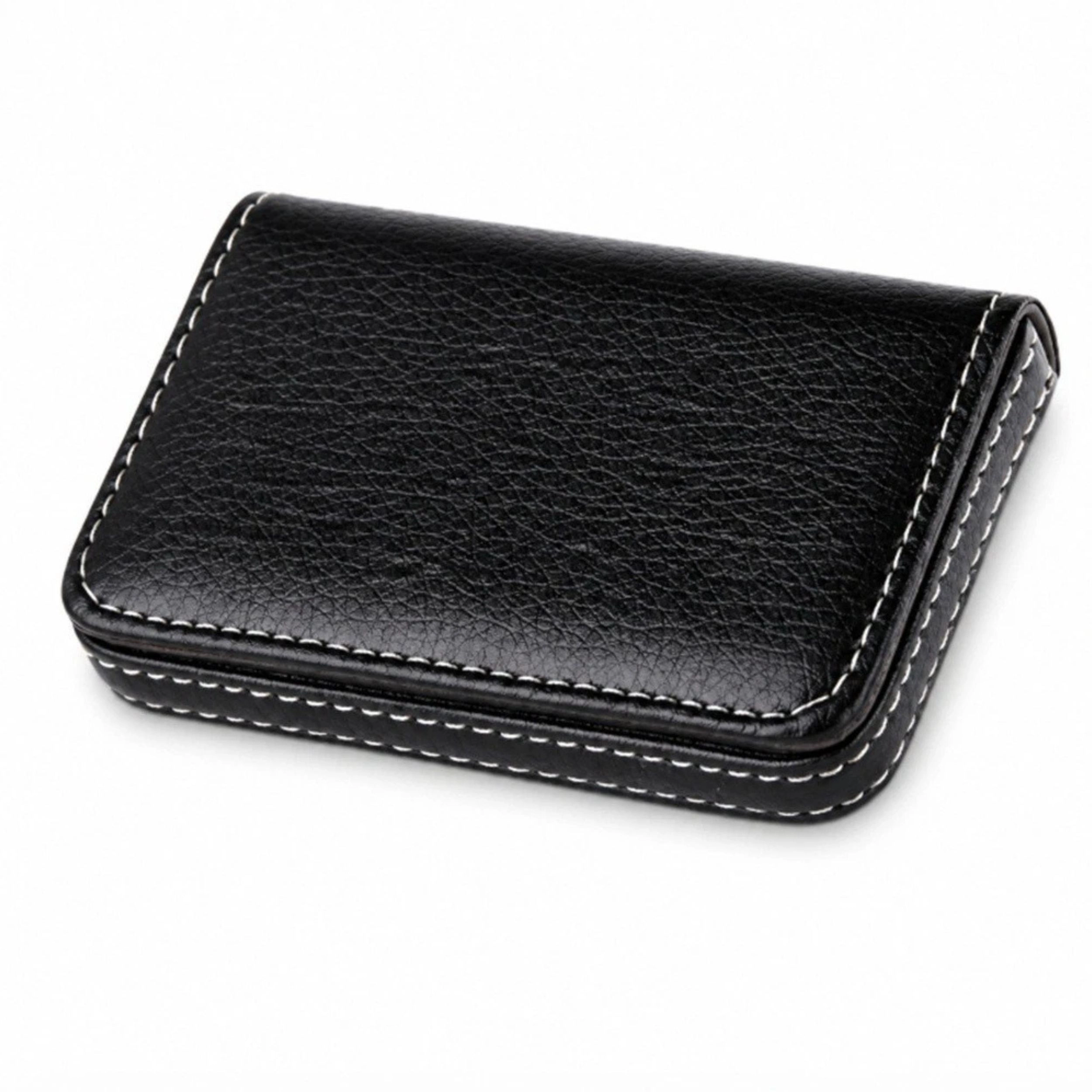 Home Collection PU Leather Business Card Holder Wallet Case with Magnetic Closure