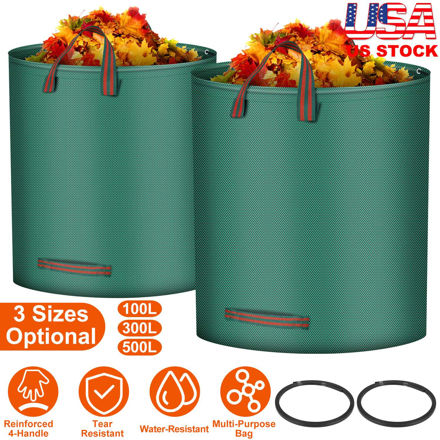 GBruno 2-Pack Waterproof Garden Waste Bags
