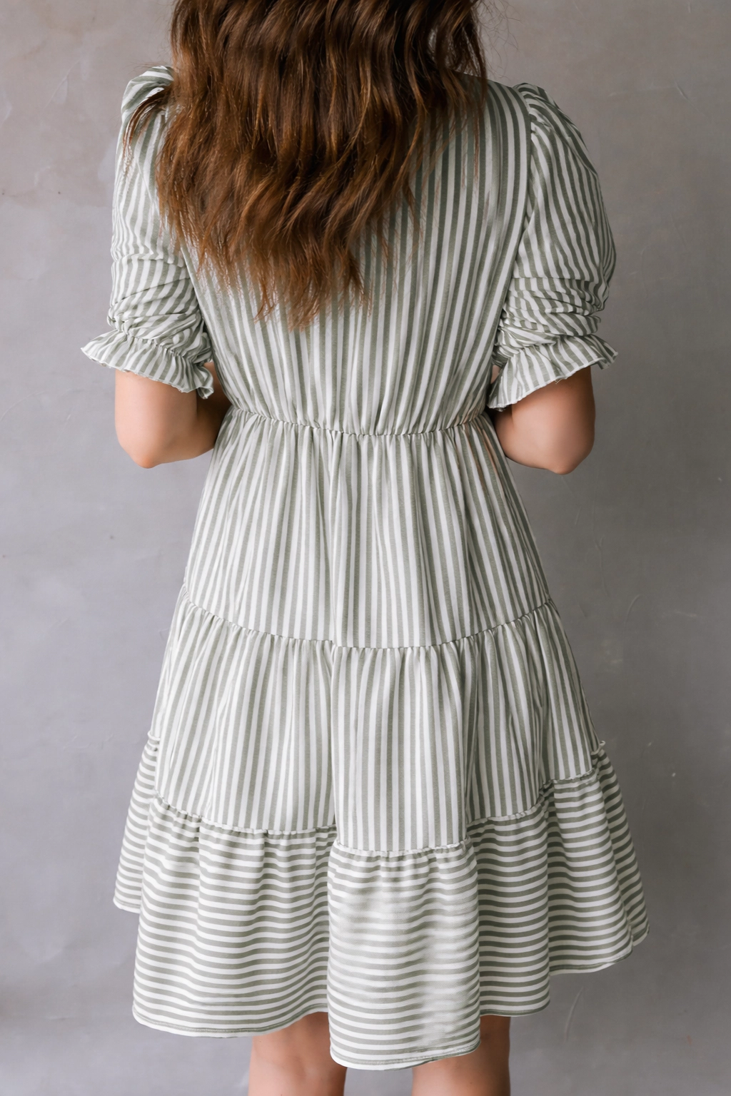 Threaded Pear Women's Bailey Sleeve Tiered Flattering Dress
