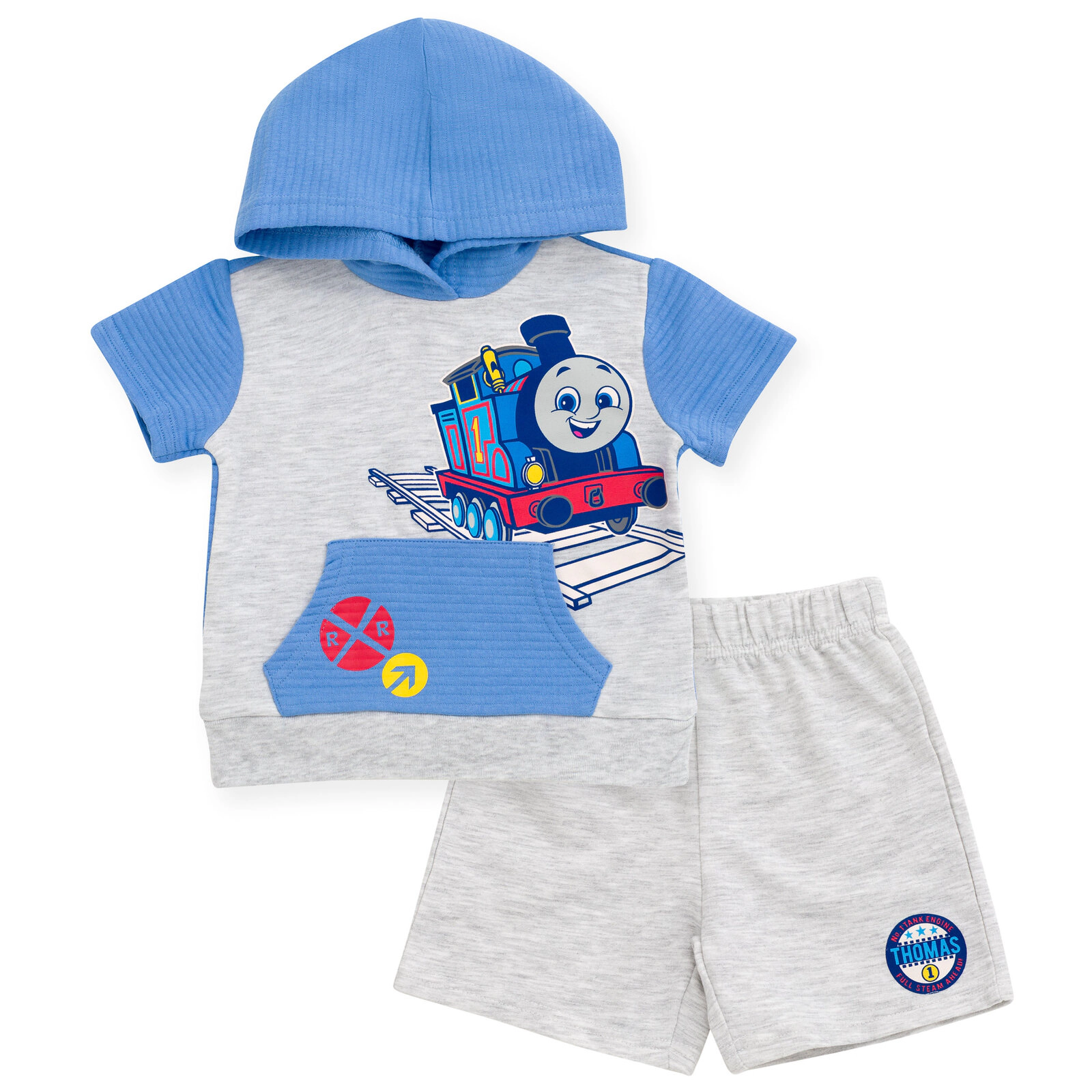 Thomas & Friends Boys' 2-Piece Hooded Tee and Shorts Set
