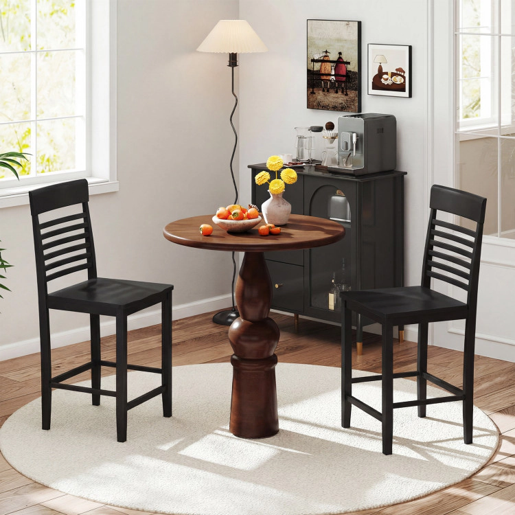 Hivvago Solid Wood Dining Chairs with Footrests, Pack of 2