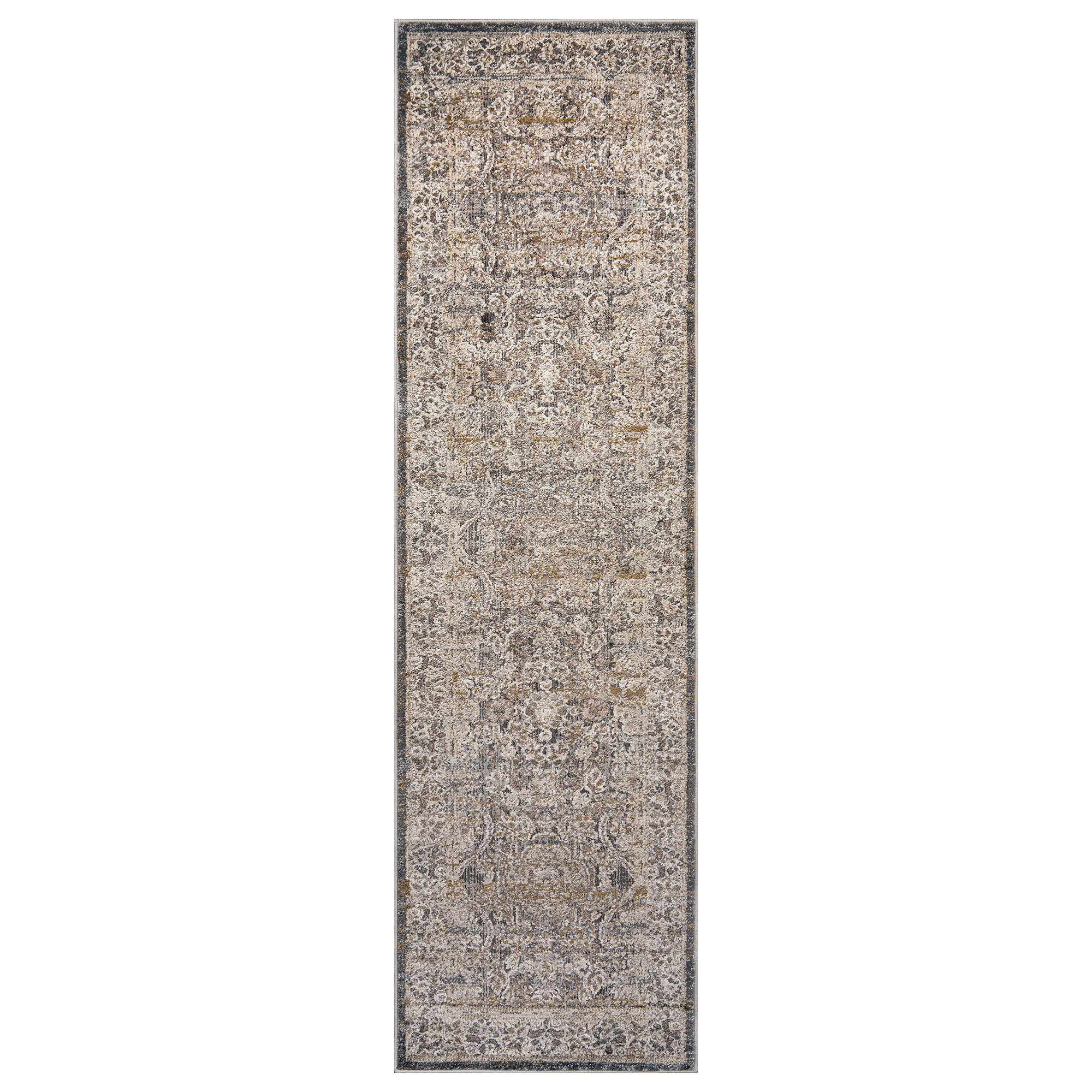 World Rug Gallery Textured High-Low Indoor Area Rug, Modern Stone Design, Jute Backing, Entryway Rug