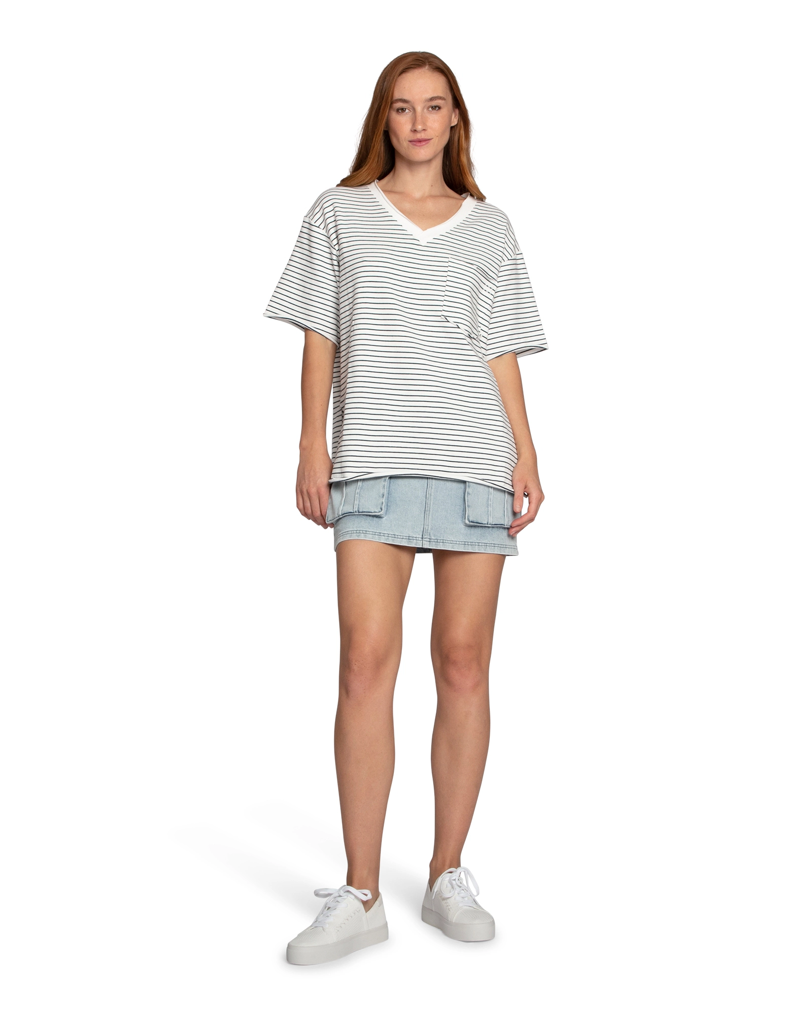 Belle & Bloom Womens Brave Soul Oversized Striped T-Shirt