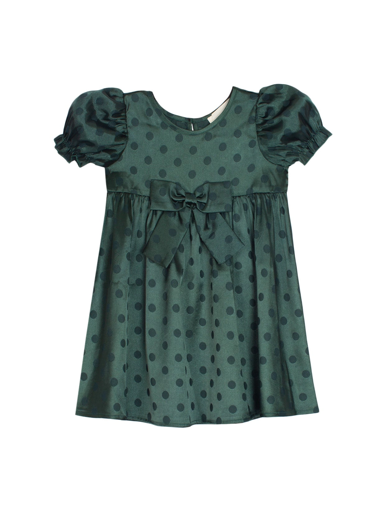 Isobella and Chloe Holiday Sage Short Sleeve Charmeuse Dress