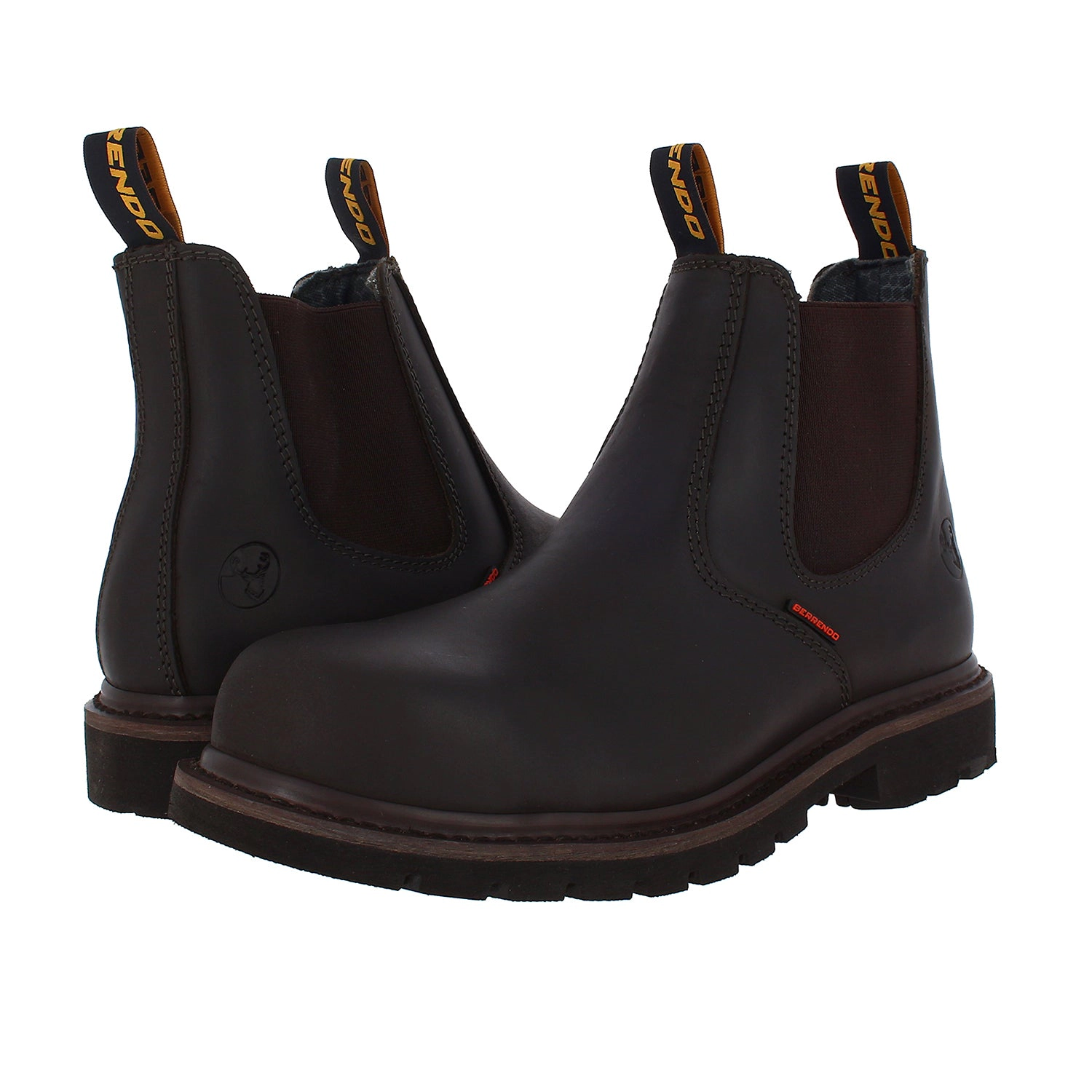 Berrendo 6" Pull-On Chelsea Steel Toe Work Boots for Men, ASTM F2413-18 EH, Oil & Slip Resistant