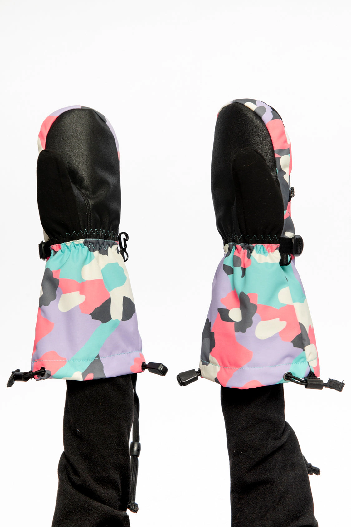 Deux par Girls Teknik Camouflage Print Cordura-Reinforced Winter Mittens