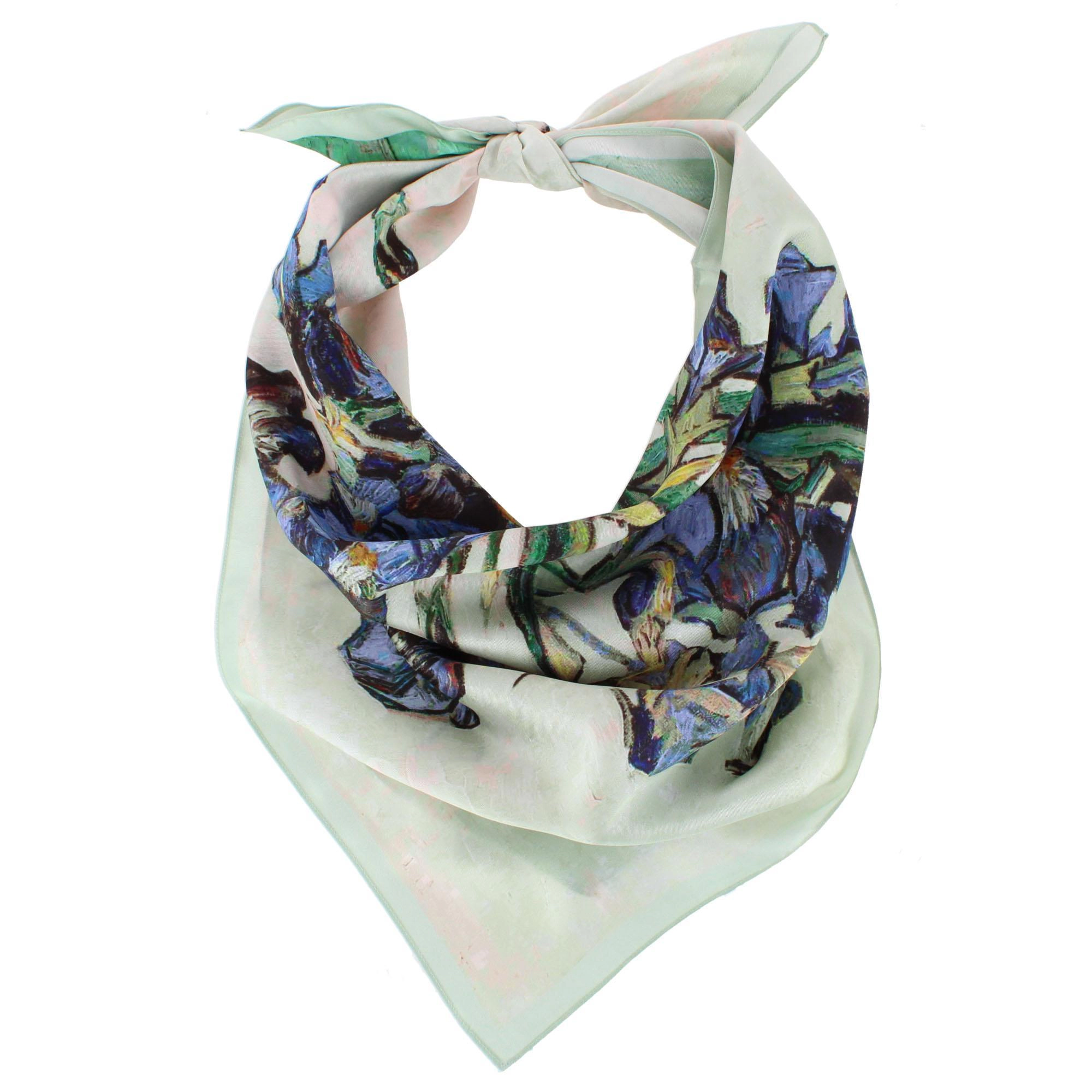 The Magic Scarf Company Women's Van Gogh Vase with Irises Print Silky Scarf