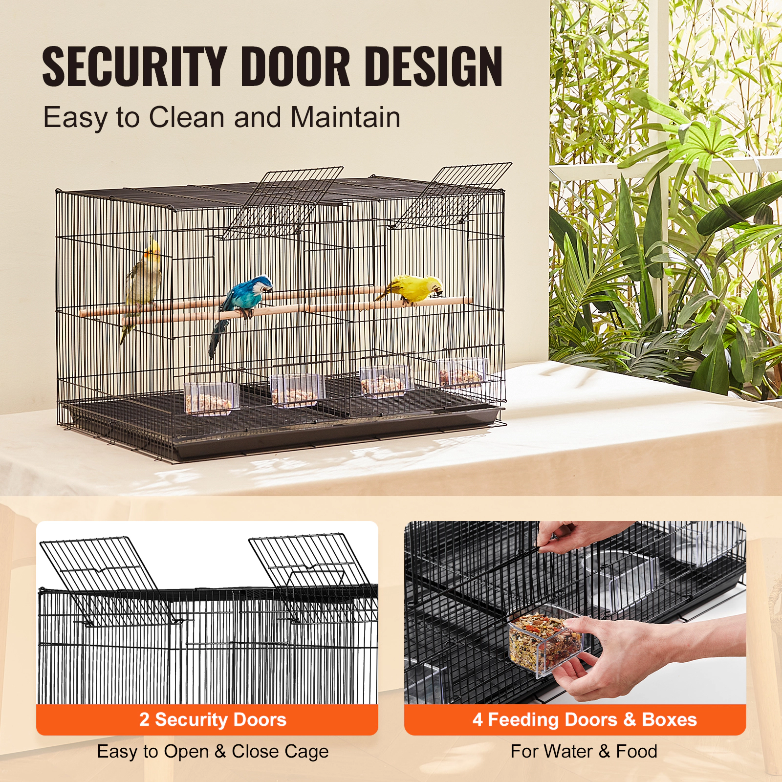 HONGGE Small Cage for Canaries, Cockatiels, Lovebirds, and Budgies